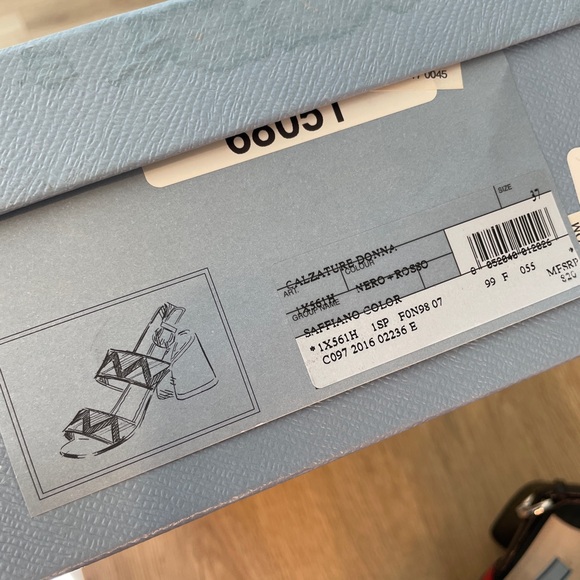 Prada Women's Black, Red, and Cream Sandals - Picture 7 of 7